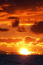 a spectacular orange sunset