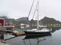 moored in the fifhing harbour in Vaeroy